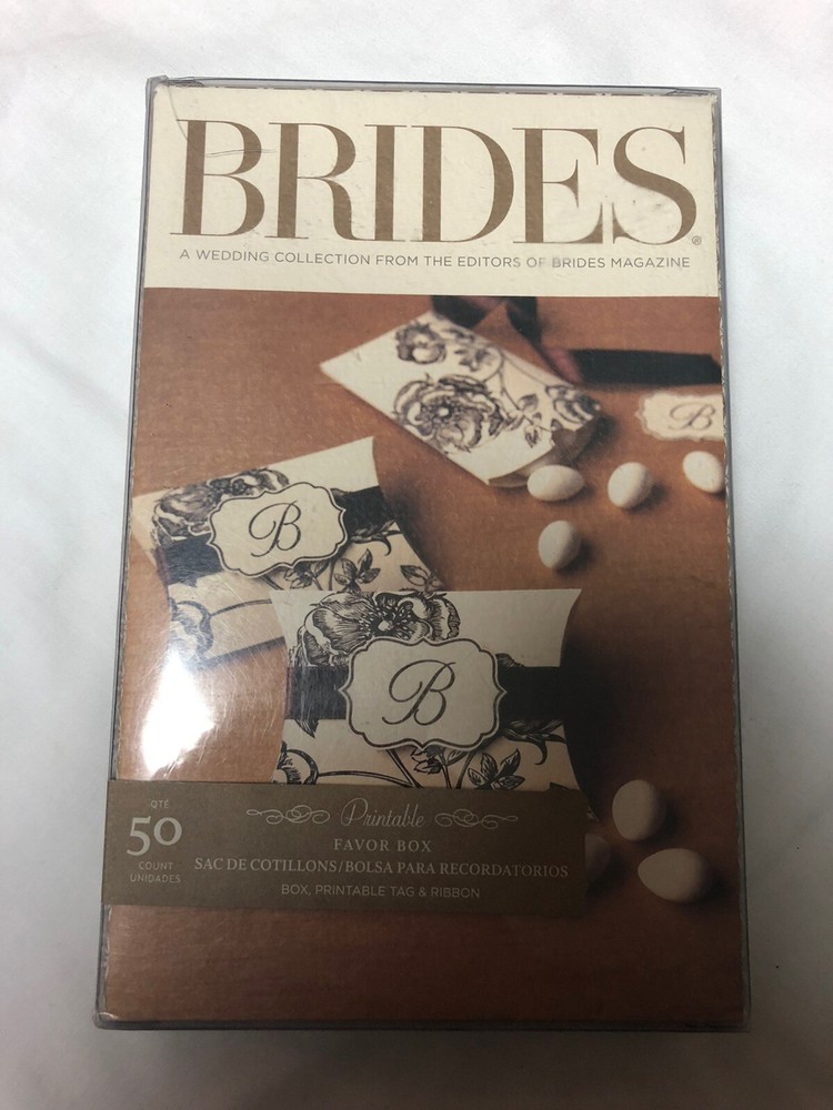 Printable Favor Boxes Chocolate Pillow- Gartner Studios Brides Magazine 50 Count