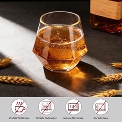 40 Pack 12oz Diamond Plastic Wine Glasses with Gold Rim, Disposable Stemless