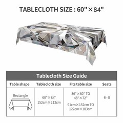 Table Cloth 60×84 Inch Abstract Bling 84″ x 60″ (Rectangular) Diamond Crystal