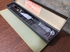 VTG 1990 WATERFORD CRYSTAL BRIDAL CAKE or CARVING KNIFE 14.25” LONG / BOX MINT