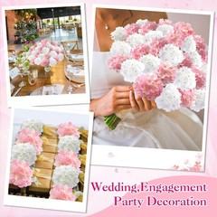 Tigeen 100 Pcs Hydrangea Artificial Flowers Bulk 7.48 Inch Artificial Hydrang…