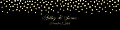 Gold Confetti Falling on black background Wedding Birthday Water Bottle Labels