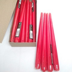 Vintage Red Taper Candles 12 Inch Pack of 12 Unscented Dinner Wedding Table Set