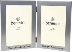 25Th Silver Wedding Anniversary Double Photo Frame – ‘Our Wedding Day’ & ‘Our 25