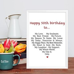 Funny 50th Birthday Card for Men Women,Romantic 50 Year Old Greeting Card for…