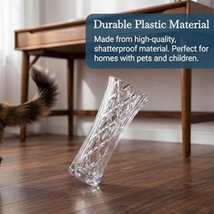 Clear Plastic Vase, Decorative Unbreakable Crystal Flower Vase for