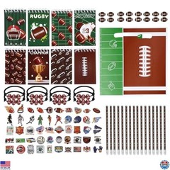 134-Piece Football Party Favor Set – 16 Stationery Items, Stickers & Gift Bags