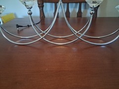 Unique & Minimalistic Candelabra 5 Tealights Curved Metal Faceted Glass Holders