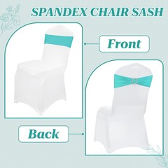Mds Pack Of 50 Spandex Chair Sashes Bow Premium Stretch Chair Cover Band Buckle
