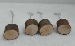 Table Number/Card Holder Metal & Wood Base Set Of 4 Wedding Party Boho Farmhouse