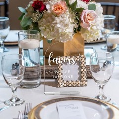 Modern Minimalist Wedding Sign 5×7 – Durable Acrylic Table Decor for Ceremonies