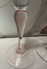 Pair Mega GIANT 40oz/16» Tall CHAMPAGNE Toasting FLUTES Clear Crystal/Pink Stem