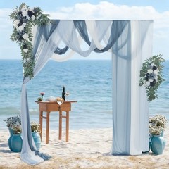 Decorative Artificial Flowers Artificial Wedding Arch Flower Kit With Drapes