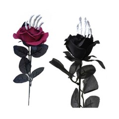 Halloween Rose Flower with Hand Bone for Home Bedroom Living-Room Decoration