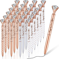 24 Pcs Bridal Shower Gifts for Guests Diamond Pens Rose Golden Crystal Ballpoint