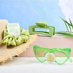 24 Pcs Matrimony Bachelorette Party Bridesmaid Hair Pieces Glasses Green