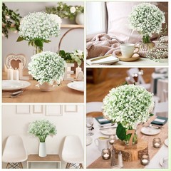 Ysleen 300 Pieces Artificial Flowers Plastic Baby Breath Flowers Faux Gypsoph…