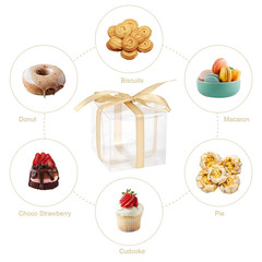 50pcs 5/6/7/8cm PVC Clear Square Shape Gift Boxes For Chocolate And Candies NEW