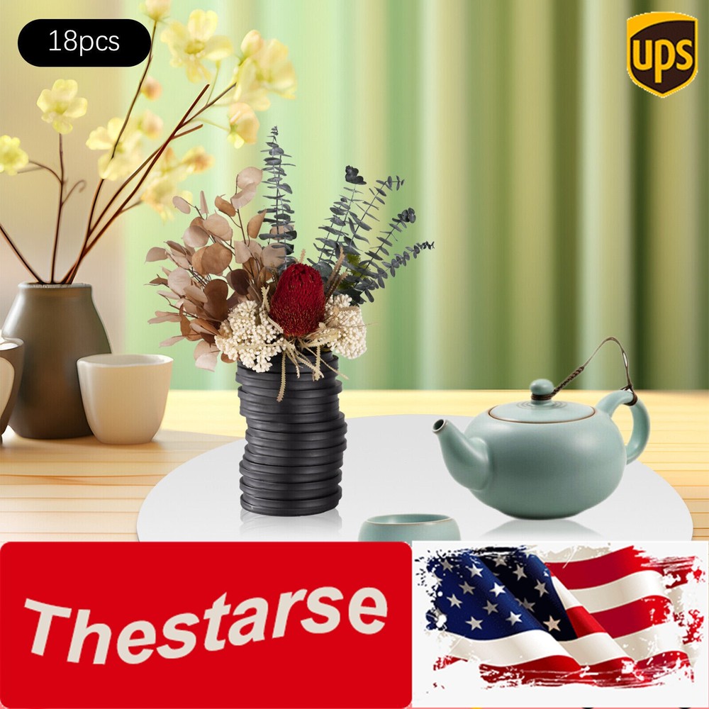 18Pcs Round Mirror Candle Plate Set Circle Mirror Trays Mirror Centerpiece NEW