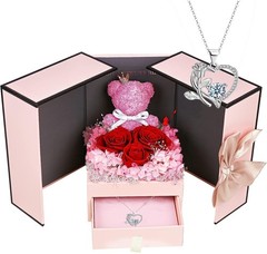 Suturun Preserved Roses Forever Flowers Gifts for Women,Eternal Rose Pink