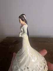 Vintage 1948 Coast Novelty Bride & Groom Wedding CAKE TOPPER Chalkware (chippy)