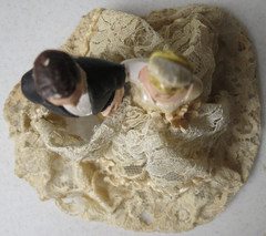 Vintage 1950s Wedding Cake Topper Bride Groom