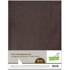 Lawn Fawn LF2483 Woodgrain Cardstock – Dark 8.5 x 11 inches, White,Brown