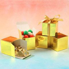 60Pcs Wedding Favor Boxes, Paper Gift Boxes 3X3X3 Inches Small Gift Boxes with R