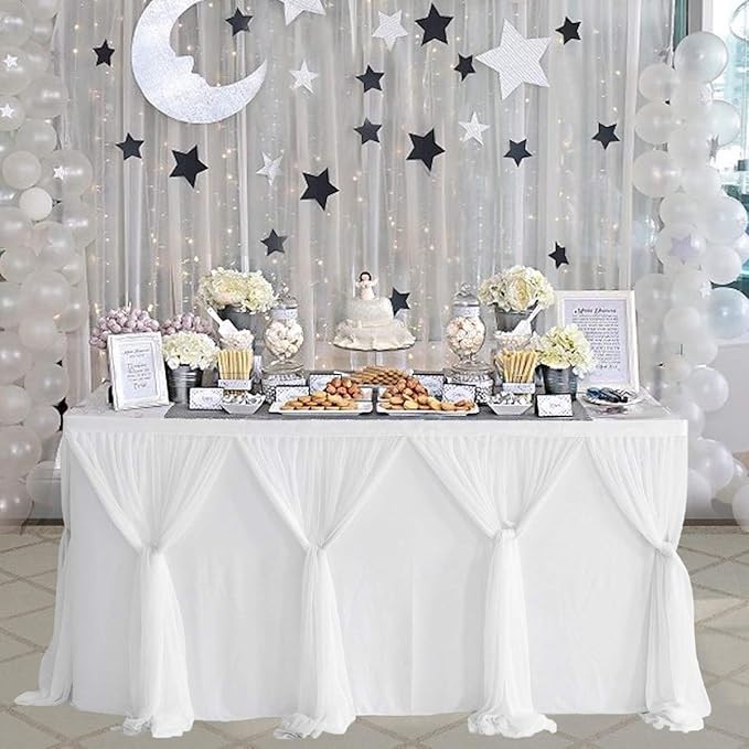Table Skirting Banquet Table * NEW * White Tulle Washable Wedding Shower