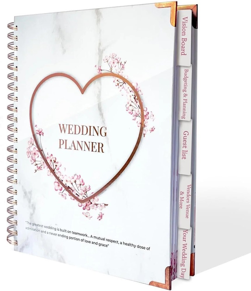 Beautiful Bridal Wedding Planner – 9″ x 11″ Wedding Planner Book and Organizer w