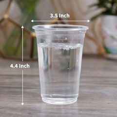 100 Pack 14 Oz Water Cups – Disposable Clear Plastic Cups