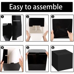 Black Card Box Holder With Slot 10 Inch Wedding Graduation Gift Money Envelope