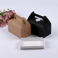 100x kraft paper boxes handle engagement bakery birthday party cake candy favour