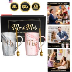 Wedding Gifts for Couples 2026 Mr and Mrs Mug Set Bridal Shower Engagement Ch…