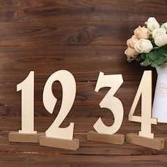 20 Natural 6 in Wood 1-20 TABLE NUMBERS Signs Set Rectangular Base Party Events