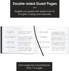 Stylish Guest Book in Black – Perfect for Weddings, Funerals & Vacation Homes