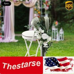 Wedding Chair Decoration 6pcs Chair Decoration Artificial Flower with Fabric