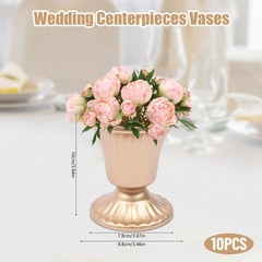 10 Pcs Trumpet Gold Metal Vases Wedding Party Centerpieces Retro Decor Vase