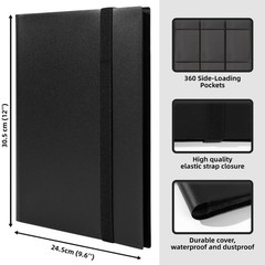 Card Binder, 9 Pocket Trading Card Album Folder, 360 Side Loading Pocket Bind…