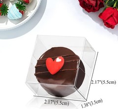 50 Count Clear Dessert Boxes for Weddings, Baby Showers & More | 2.17″ x 2.17″