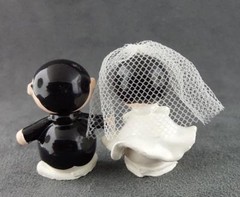 Cake Toppers Bride Groom Figures Tiny Marble People Handmade Miniature FREE SHIP