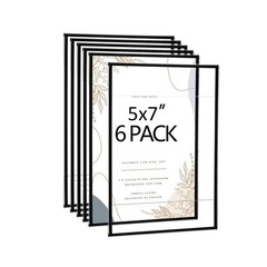 Acrylic Picture Frames 5×7 Set of 6,Black Photo Frames Collage Wall Decor,No …