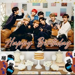 Stray Kids Birthday Party Decoration, Photo Background 5 x 3 FT, 18 Pcs Ballo…