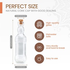 BULK PARADISE Small Mini Clear Vintage Glass Bottles with X-Small,