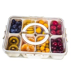 Divided Serving Tray with Handle, 8 Compartments Snack Box 11″ x 8.7″ x 2.8″