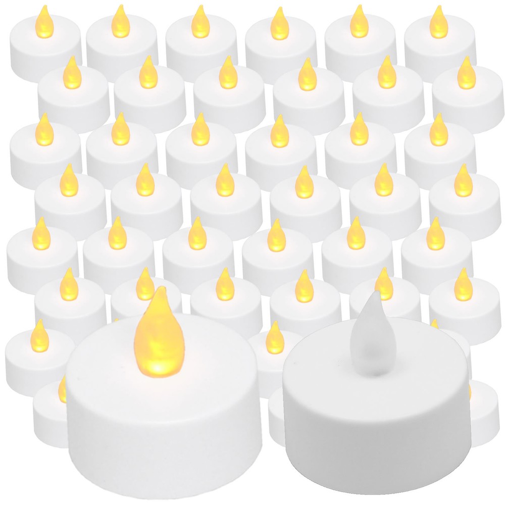 60 pcs AMBER Led Tea Light Flameless Battery Candles Wedding Party Romantic