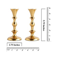 Rely+ Gold Candle Holders Set of 2 Decorative Centerpiece Table Medium,