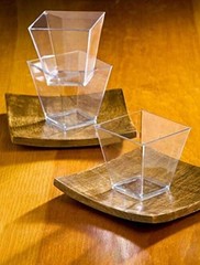 100 Ct Elegant Square Mini Cube 2oz Clear Tasting Sample 100 Count (Pack of 1)