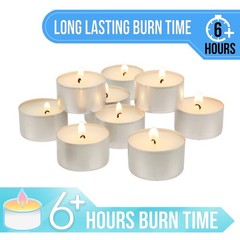 Stonebriar Unscented Long Burning White Tealight Candles Bulk Pack 6-7 Hour