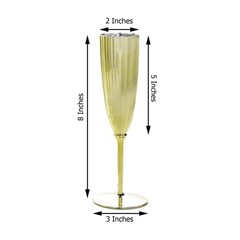 Gold Premium Metallic Plastic 5 oz Champagne Flutes Disposable Party Wedding